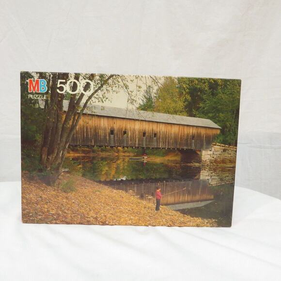 New Milton Bradley Croxley Puzzles Fully Interlocking 500‎ Pcs Hemlock Bridge ME - Picture 2 of 4
